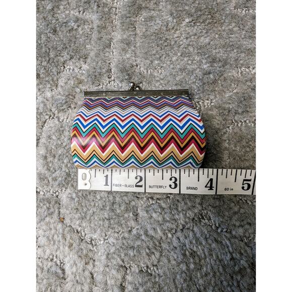 Chevron Kiss Lock Coin Purse multicolor petite purse accessory cute change purse - Picture 5 of 8